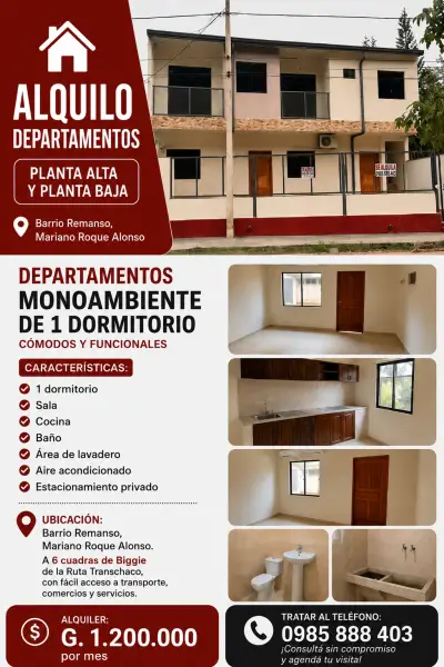 Departamento de un ambiente