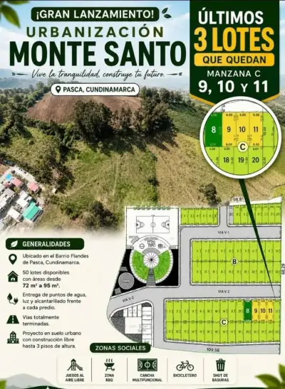🌲pasca cundinamarca. Aproveche últimos lotes en venta 72 m2