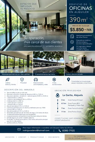 Oficina en alquiler en Alajuela