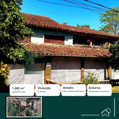 Terreno 1.065 m² con vivienda de 2 plantas – luque, zona aer